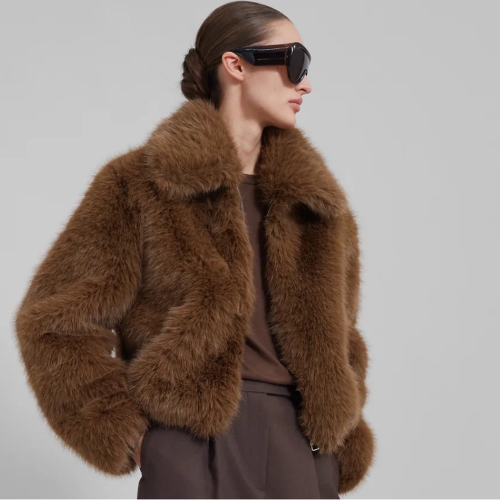 The Frankie Shop Sabrina Faux Fur Jacket